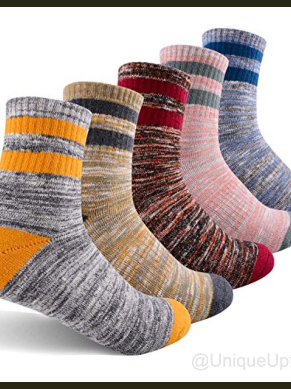 Women's Cotton Hiking Crew Socks Multi-Pack Cushioned Wicking Outdoor Athletic